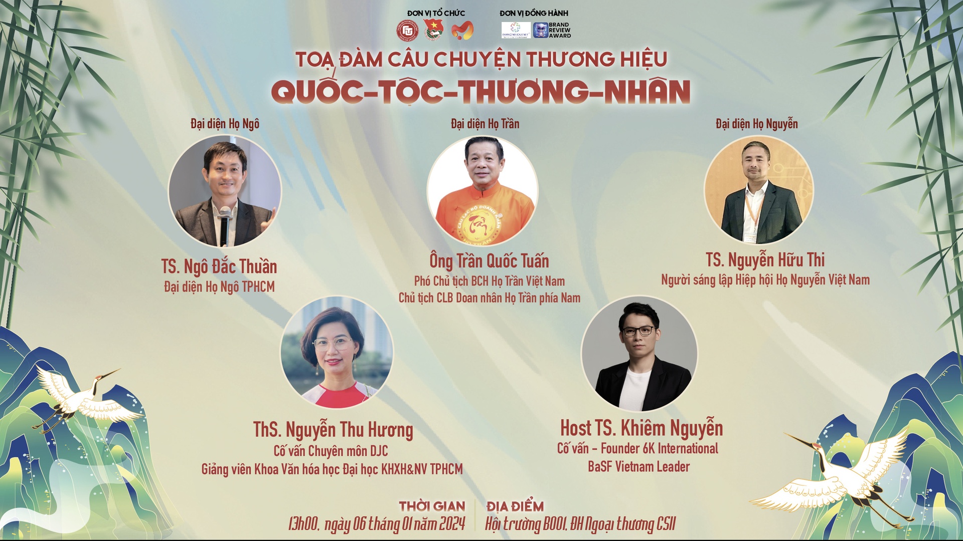 Đăng ký tham dự Tọa đàm Câu chuyện Thương hiệu: Quốc - Tộc - Thương - Nhân cùng đại diện Doanh nhân Dòng họ