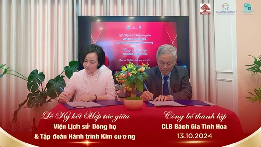 Lễ Ký kết Hợp tác giữa Viện Lịch sử Dòng họ và Tập đoàn Hành trình Kim cương (DJC)